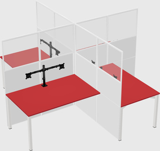 Quad office cubicles