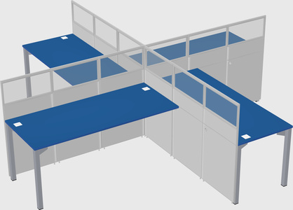 Quad office cubicles