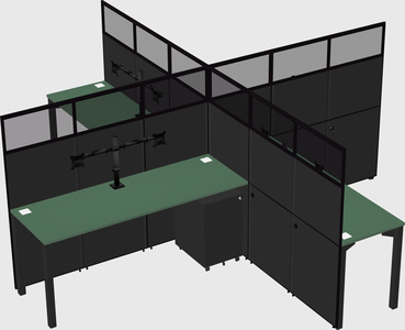 Quad office cubicles