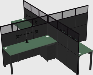 Quad office cubicles