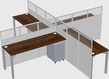 Quad office cubicles