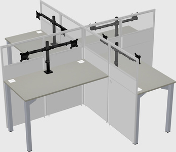 Quad office cubicles