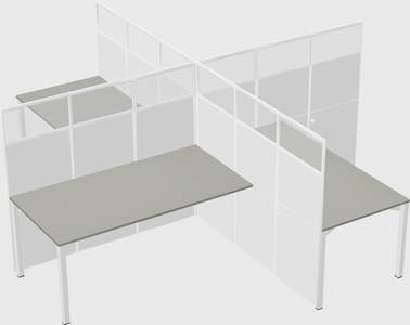 Quad office cubicles
