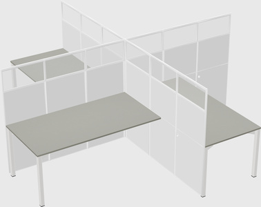 Quad office cubicles