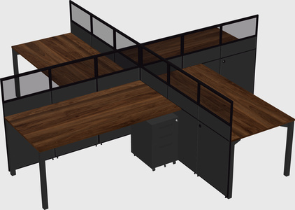 Quad office cubicles