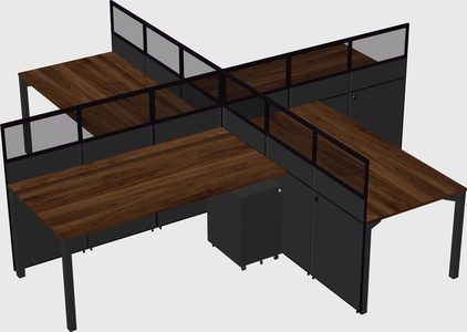Quad office cubicles