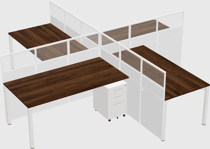 Quad office cubicles