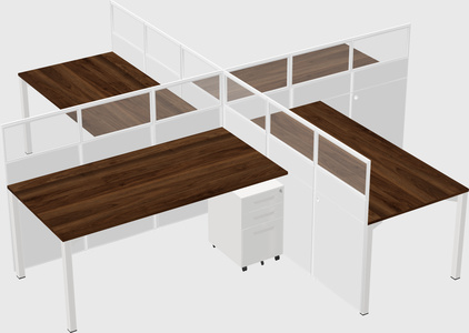 Quad office cubicles