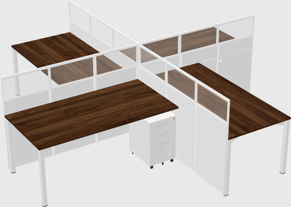 Quad office cubicles