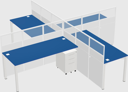 Quad office cubicles