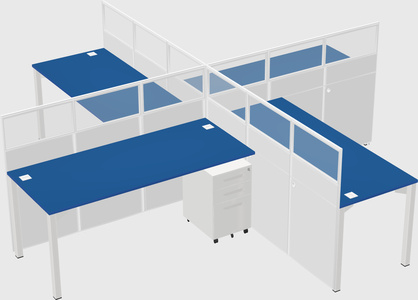 Quad office cubicles