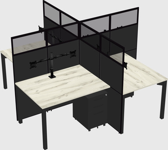 Quad office cubicles