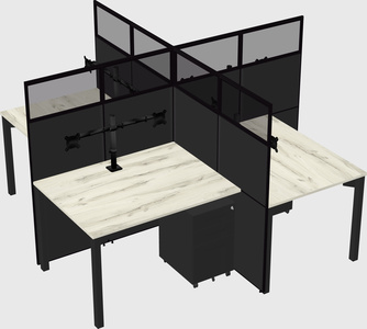 Quad office cubicles