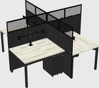 Quad office cubicles