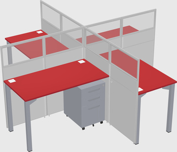 Quad office cubicles