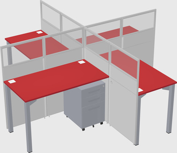 Quad office cubicles