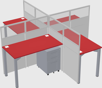 Quad office cubicles