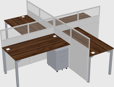 Quad office cubicles