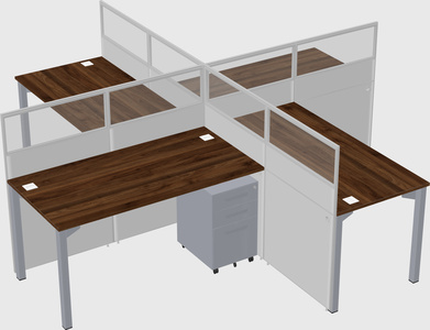 Quad office cubicles