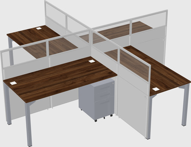 Quad office cubicles