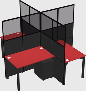 Quad office cubicles