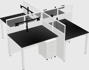 Quad office cubicles