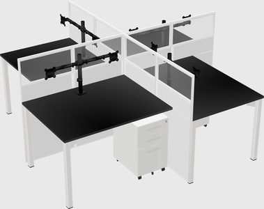 Quad office cubicles
