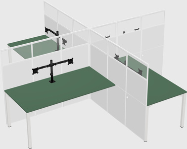 Quad office cubicles