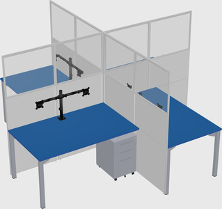 Quad office cubicles