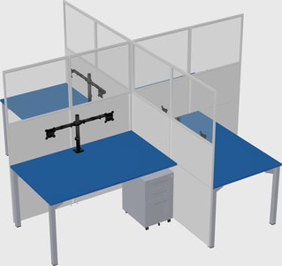 Quad office cubicles