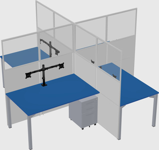 Quad office cubicles