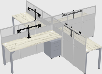 Quad office cubicles
