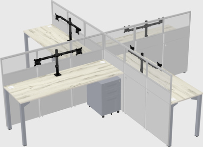 Quad office cubicles