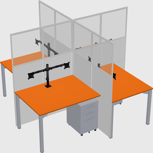 Quad office cubicles