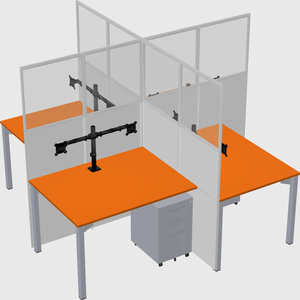 Quad office cubicles