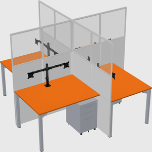 Quad office cubicles