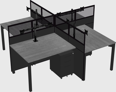 Quad office cubicles