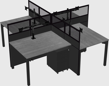 Quad office cubicles
