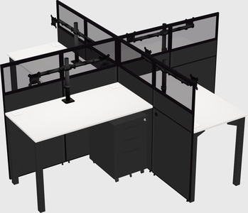 Quad office cubicles