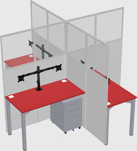 Quad office cubicles