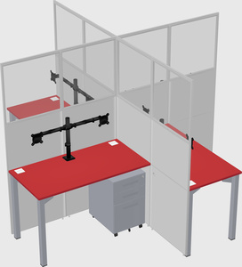Quad office cubicles