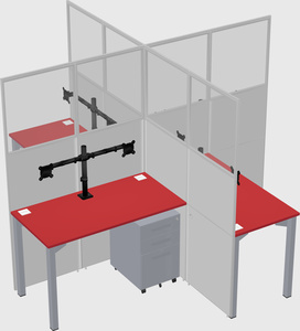 Quad office cubicles