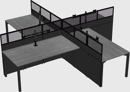 Quad office cubicles