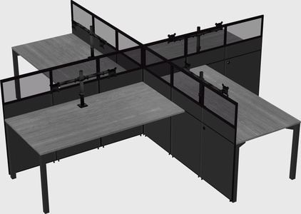 Quad office cubicles