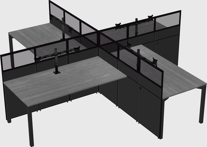 Quad office cubicles