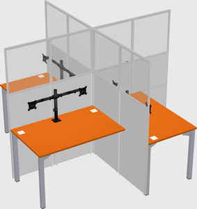 Quad office cubicles
