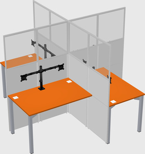 Quad office cubicles