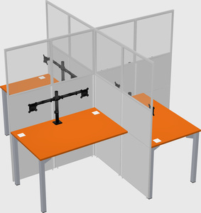 Quad office cubicles