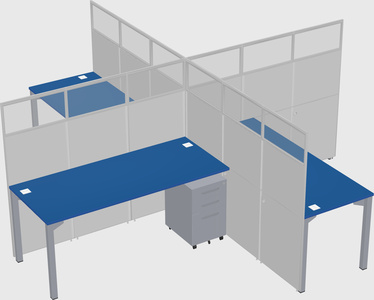 Quad office cubicles