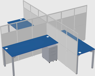 Quad office cubicles